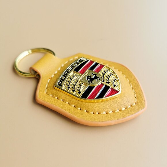 Porsche Leather Keychain Luxury Car Enthusiast Gift Premium Design Accessory - Picture 2 of 3